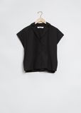 Short Sleeve Cotton Shirt — Black