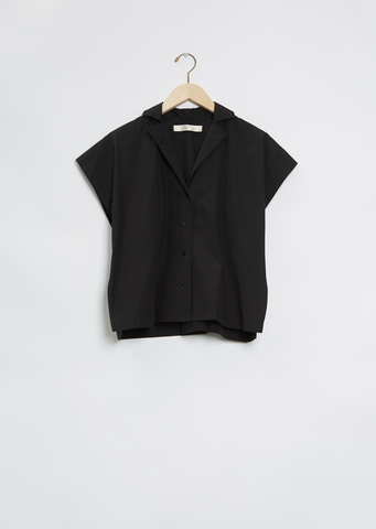 Short Sleeve Cotton Shirt — Black