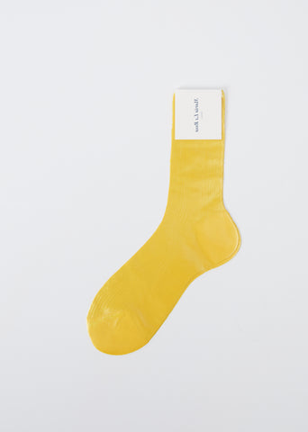 One Ribbed Iridescent Socks — Yellow