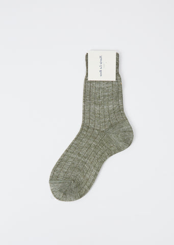 Ribbed Socks — Green