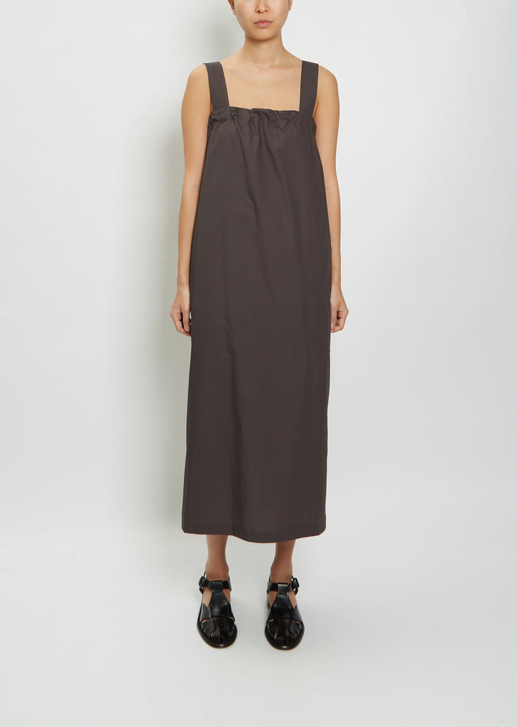 Cotton Knot Strap Dress — Charcoal