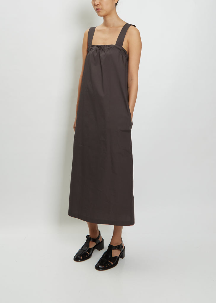 Cotton Knot Strap Dress — Charcoal