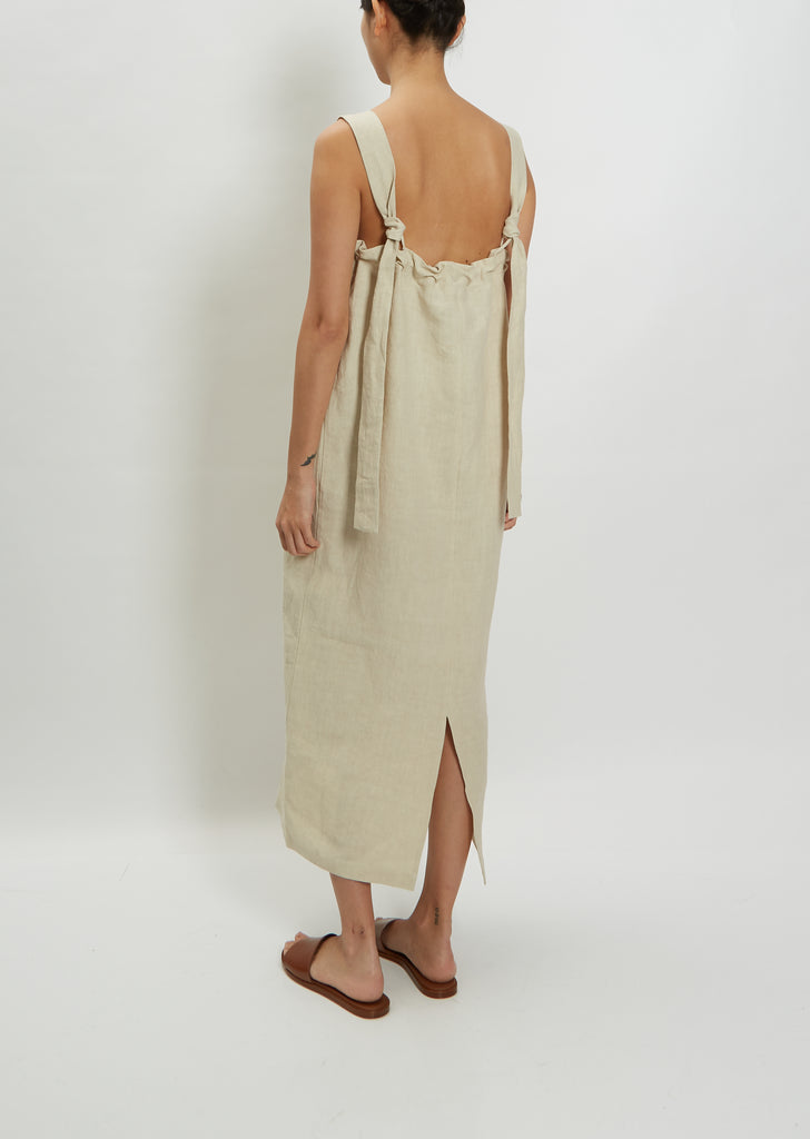 Linen Knot Strap Dress
