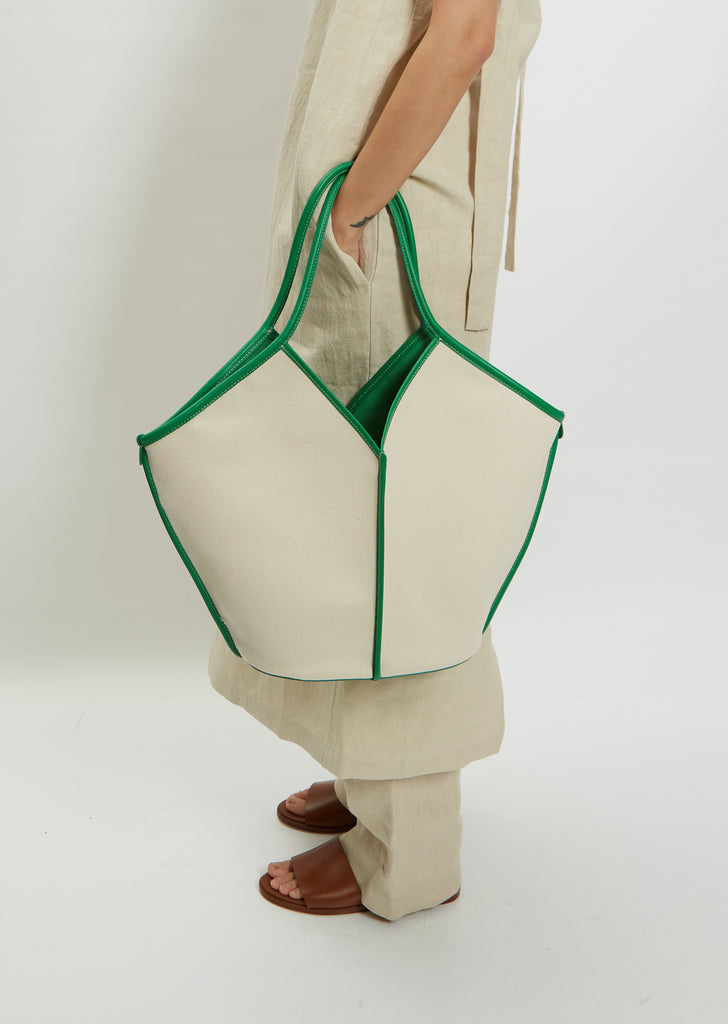 Calella Tote — Beige/Green