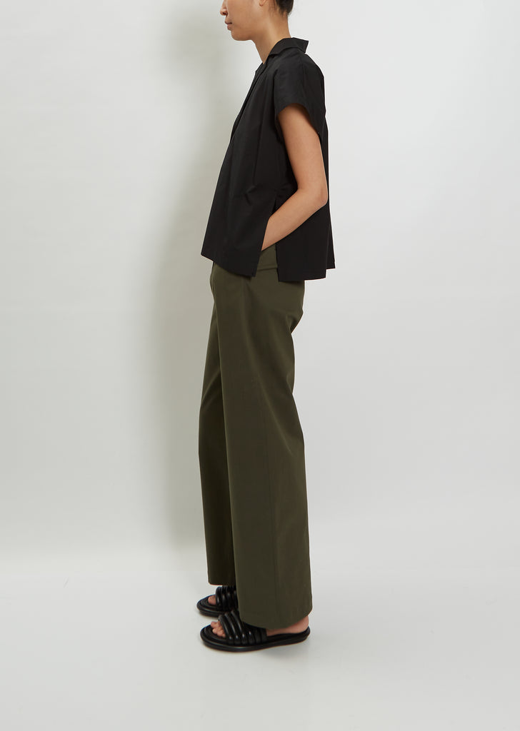 Short Sleeve Cotton Shirt — Black