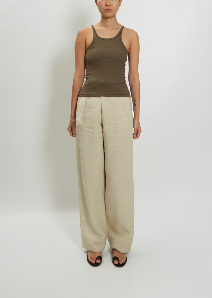 Cotton Jersey Tank Top — Khaki