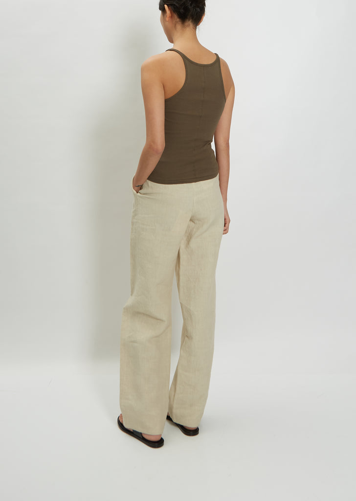 Cotton Jersey Tank Top — Khaki