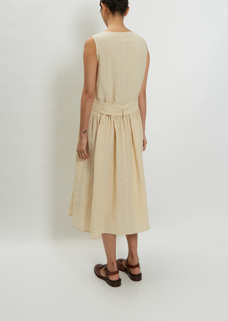 Sleeveless Low Gathered Waist Dress