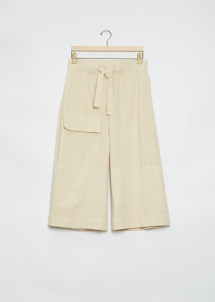 Paint Short Cotton Pant — Ecru