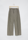Cotton Silk Crinkle Check Trouser