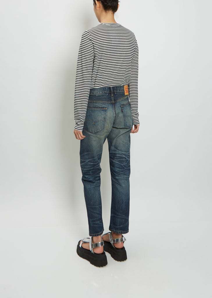 Washed Straight-Leg Levis Jeans