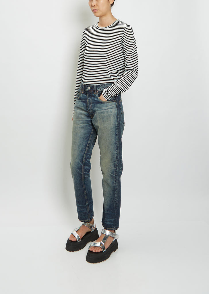 Washed Straight-Leg Levis Jeans