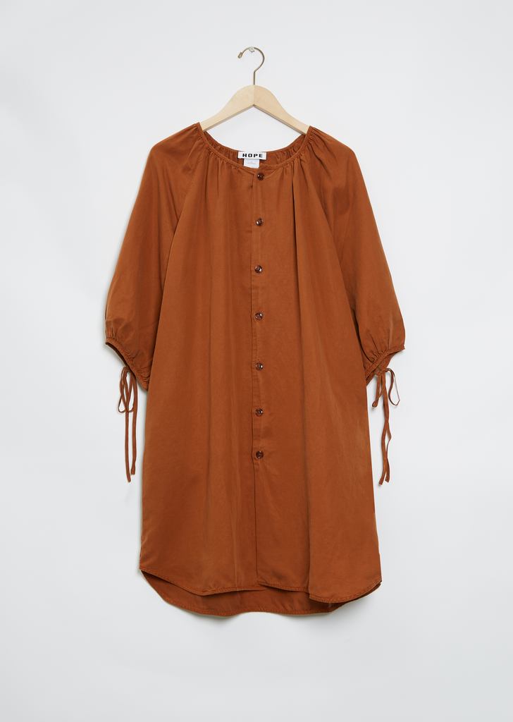 Balloon Dress — Burnt Brown