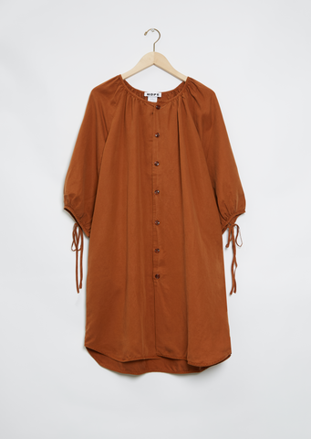 Balloon Dress — Burnt Brown