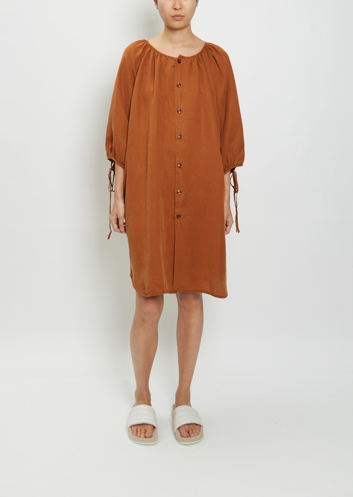 Balloon Dress — Burnt Brown