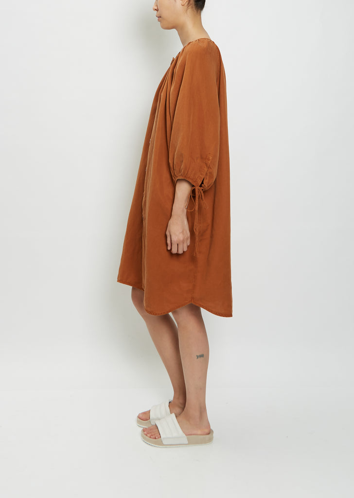 Balloon Dress — Burnt Brown