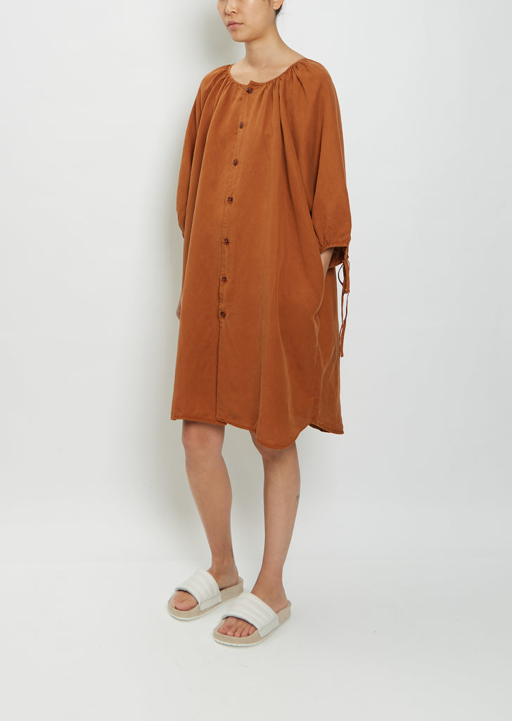Balloon Dress — Burnt Brown