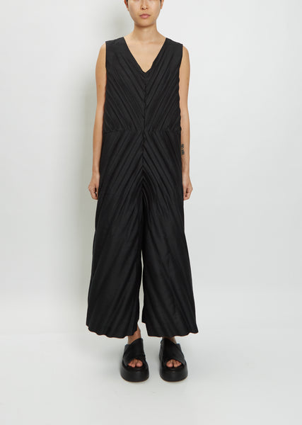 Herringbone Pleats Jumpsuit – La Garçonne