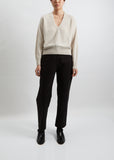 Cropped V-Neck Cashemere Sweater — Haze