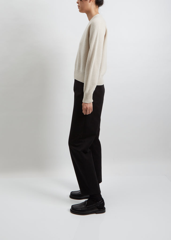 Cropped V-Neck Cashemere Sweater — Haze