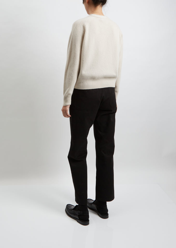 Cropped V-Neck Cashemere Sweater — Haze