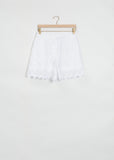 Shorts With Embroidered Trim — White