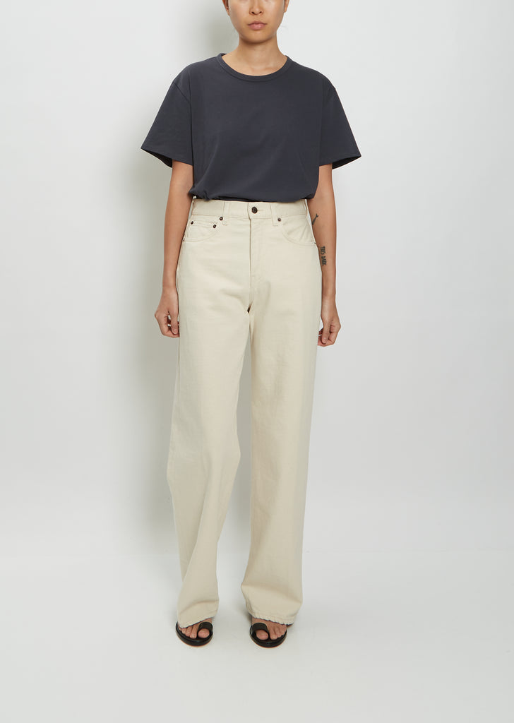 Wide-Leg High-Rise Jean — Natural
