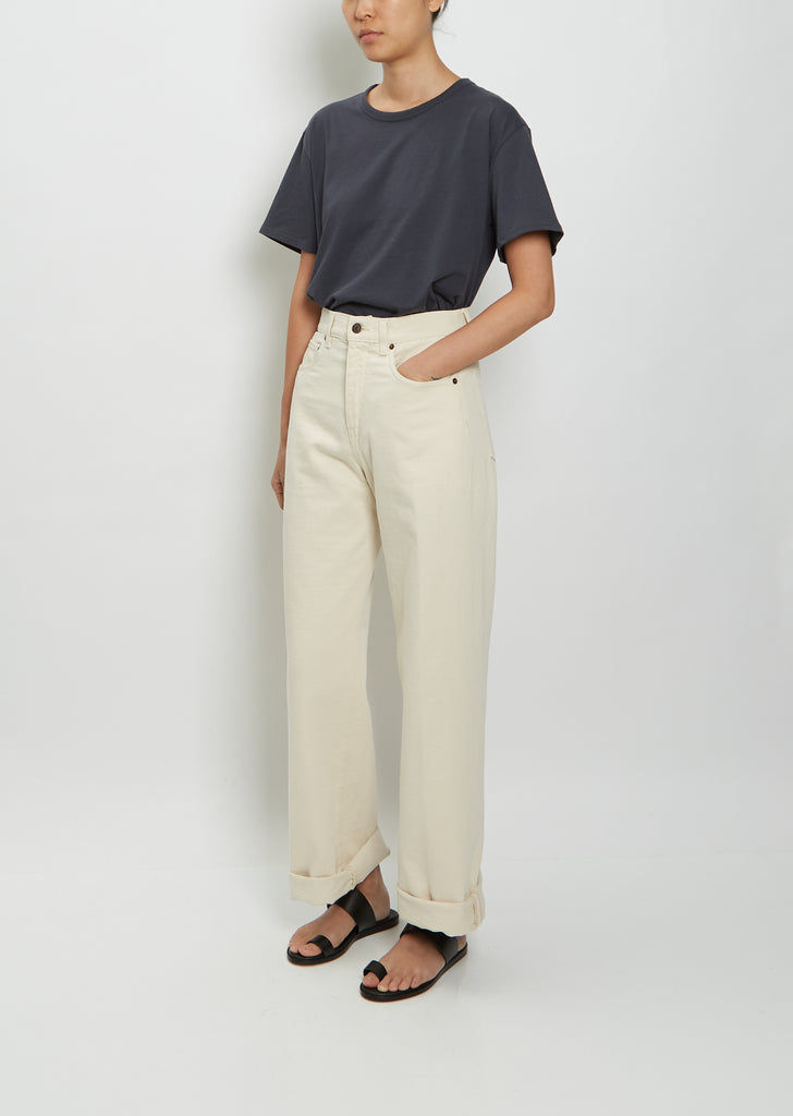 Wide-Leg High-Rise Jean — Natural