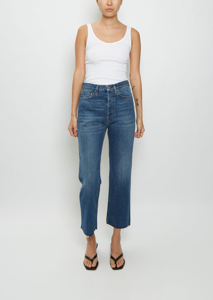 Classic Cut High-Rise Denim — Mid Blue