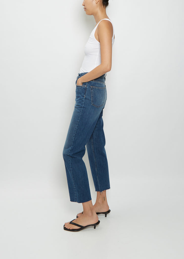 Classic Cut High-Rise Denim — Mid Blue