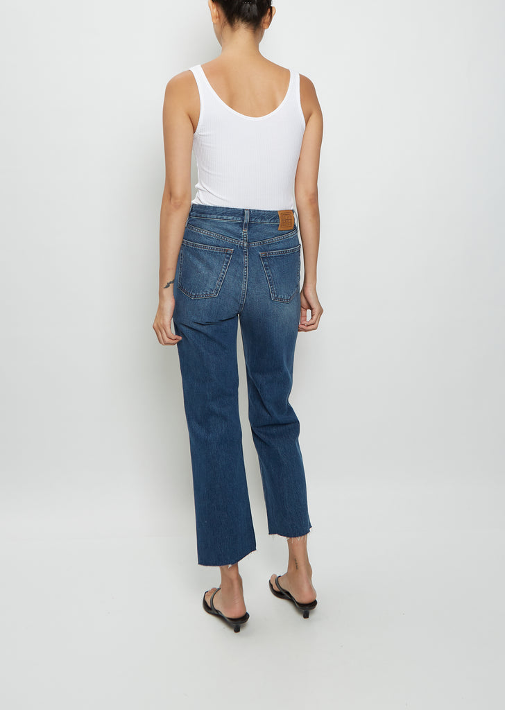 Classic Cut High-Rise Denim — Mid Blue