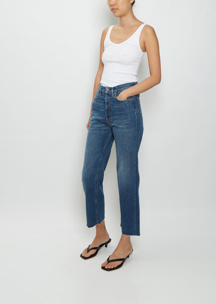パンツ Toteme Trousers Blue Tailored pinstriped trousers navy – TOTEME