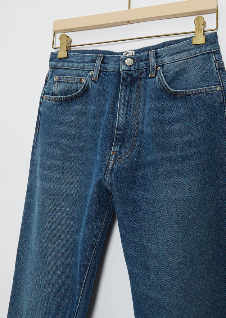 Twisted Seam Mid-Waist Denim