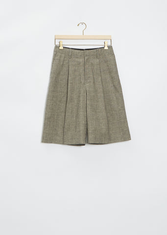 Low Linen & Cotton Pleated Short