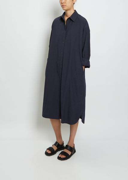完売品　新品未使用　Shirring shirt dress(Navy) Feb2021Session34295_TMHILHPS20
