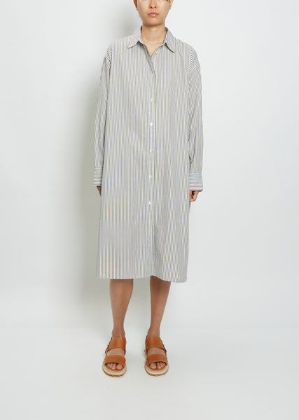 ワンピース Papillon Stripe Shirt Dress ne Quittez pas (ヌキテパ) ワンピース フリル Cotton Voile
