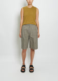 Low Linen & Cotton Pleated Short