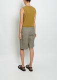 Low Linen & Cotton Pleated Short