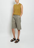 Low Linen & Cotton Pleated Short
