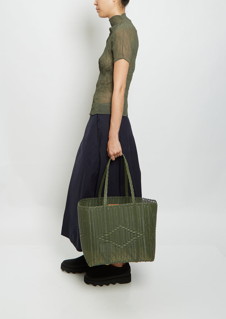 Medium Basket Tote Bag — Cactus