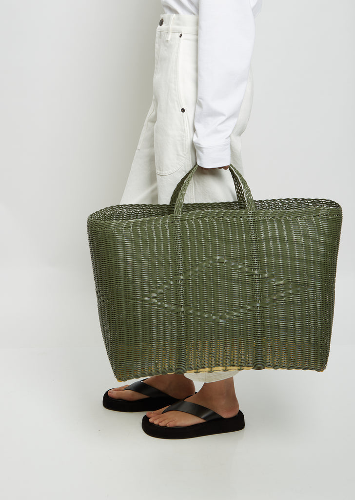 Extra Large Basket Tote Bag — Cactus