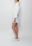 Shorts With Embroidered Trim — Baby Blue