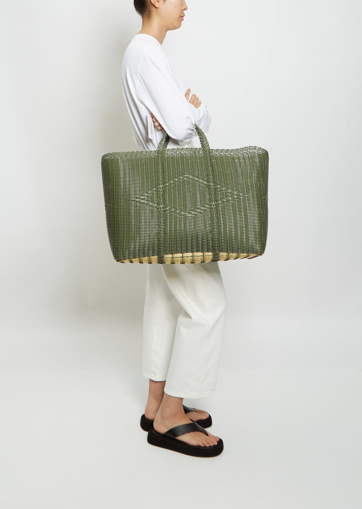 Extra Large Basket Tote Bag — Cactus