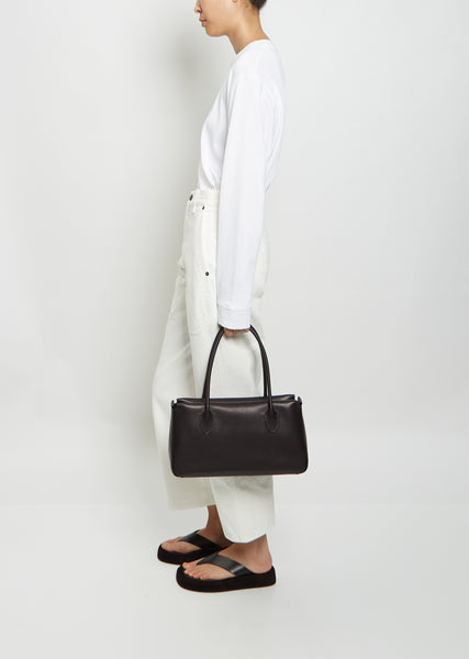 バッグ THE ROW Top Handle 14 Bag The Row Top Handle 14 Black Leather Shoulder Bag ○ Labellov