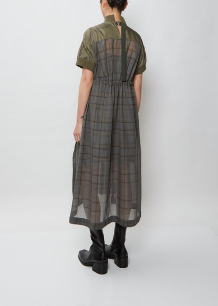 sacai チェック ワンピース Glencheck Mix Dress - ロングワンピース