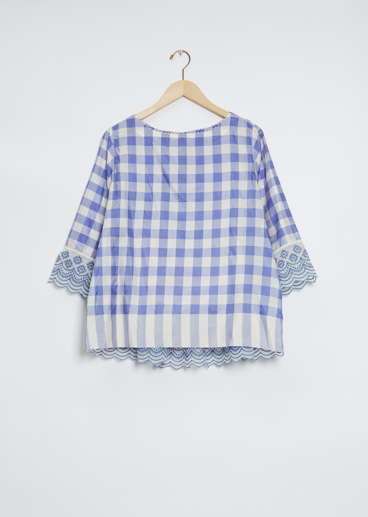 Check and Lace Top