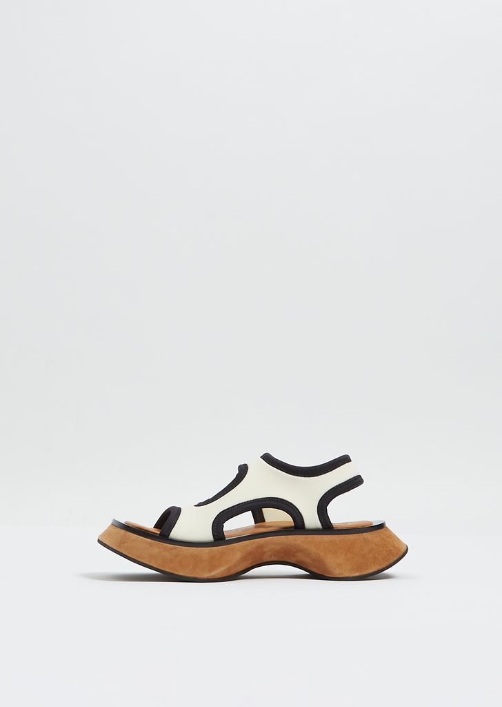 Stretch Rec Sandal — White and Black