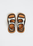 Stretch Rec Sandal — White and Black