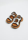 Stretch Rec Sandal — White and Black