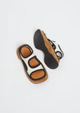 Stretch Rec Sandal — White and Black